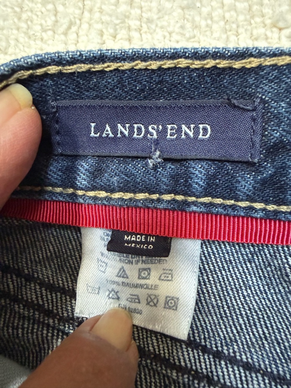 Lands’ End High Rise 100% Cotton Jeans Cropped 24” Inseam Size 14 - Picture 6 of 8